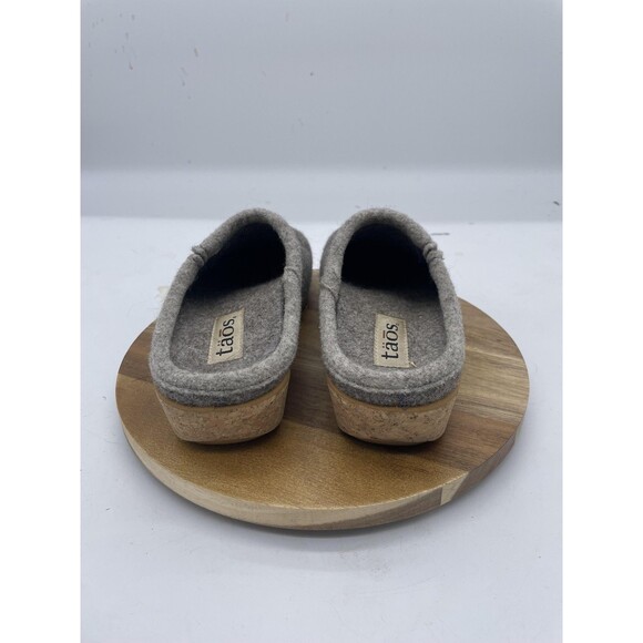 Taos Woolery Clogs Womens 6 Gray Wool Slippers Comfort Cork Slip On Casual - Picture 6 of 11